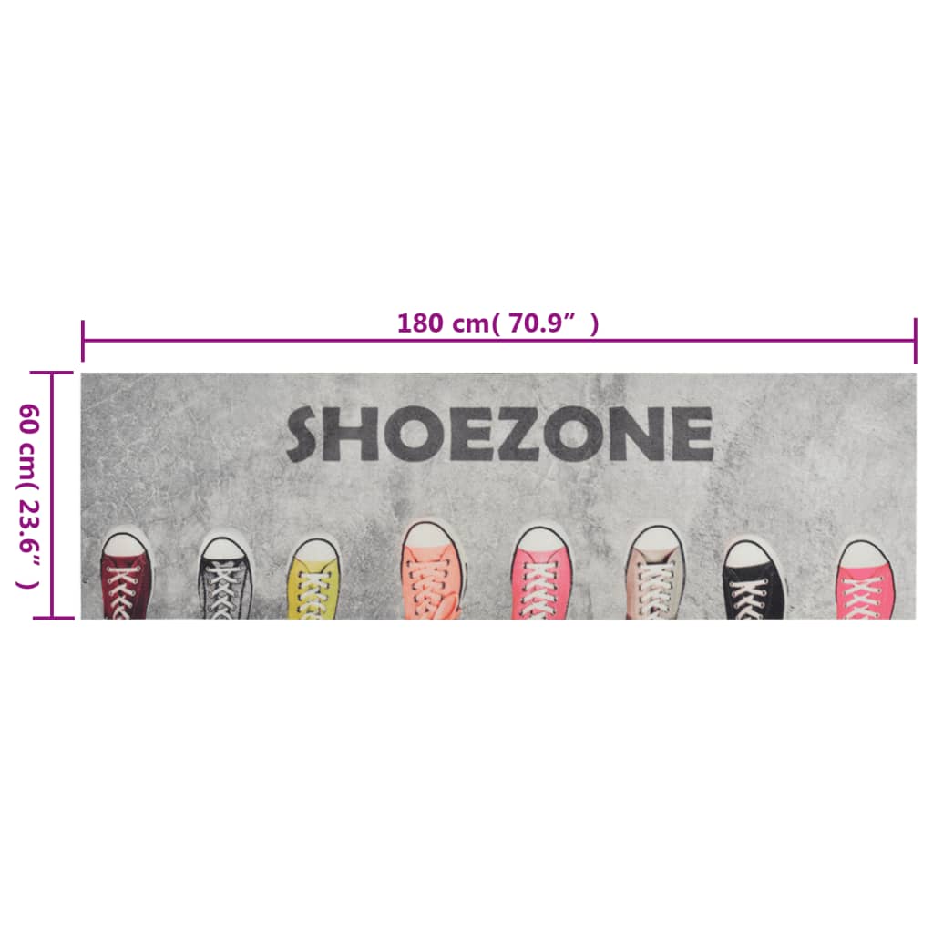 vidaXL Köksmatta maskintvättbar shoezone 60x180 cm sammet