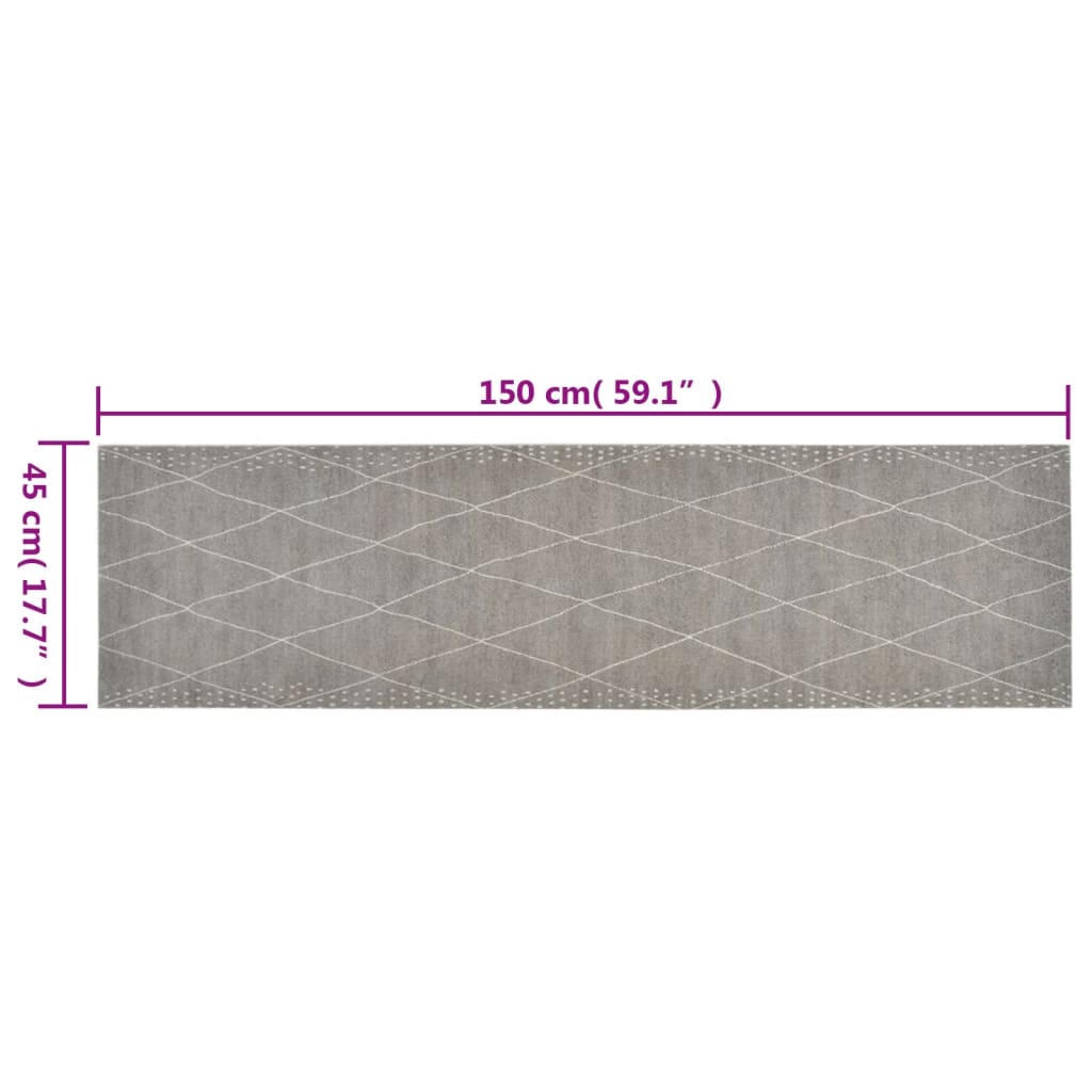 vidaXL Köksmatta maskintvättbar romb 45x150 cm sammet