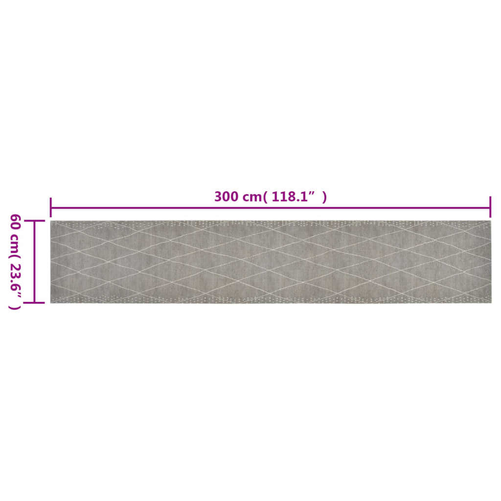 vidaXL Köksmatta maskintvättbar romb 60x300 cm sammet