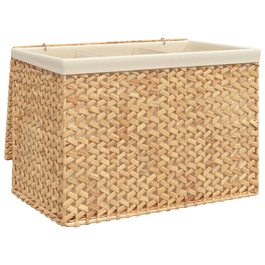 vidaXL Tvättkorg med 3 fack 75x42,5x52 cm vattenhyacint
