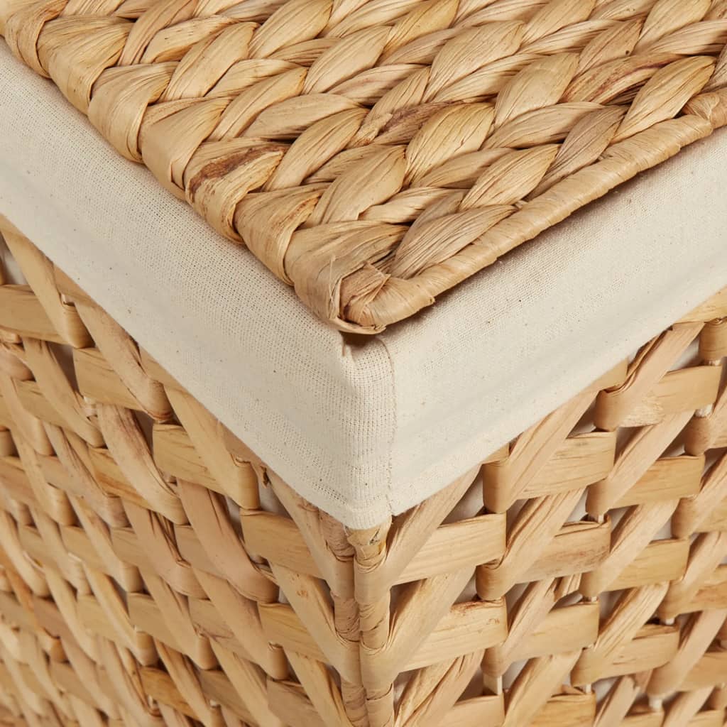 vidaXL Tvättkorg med 3 fack 75x42,5x52 cm vattenhyacint