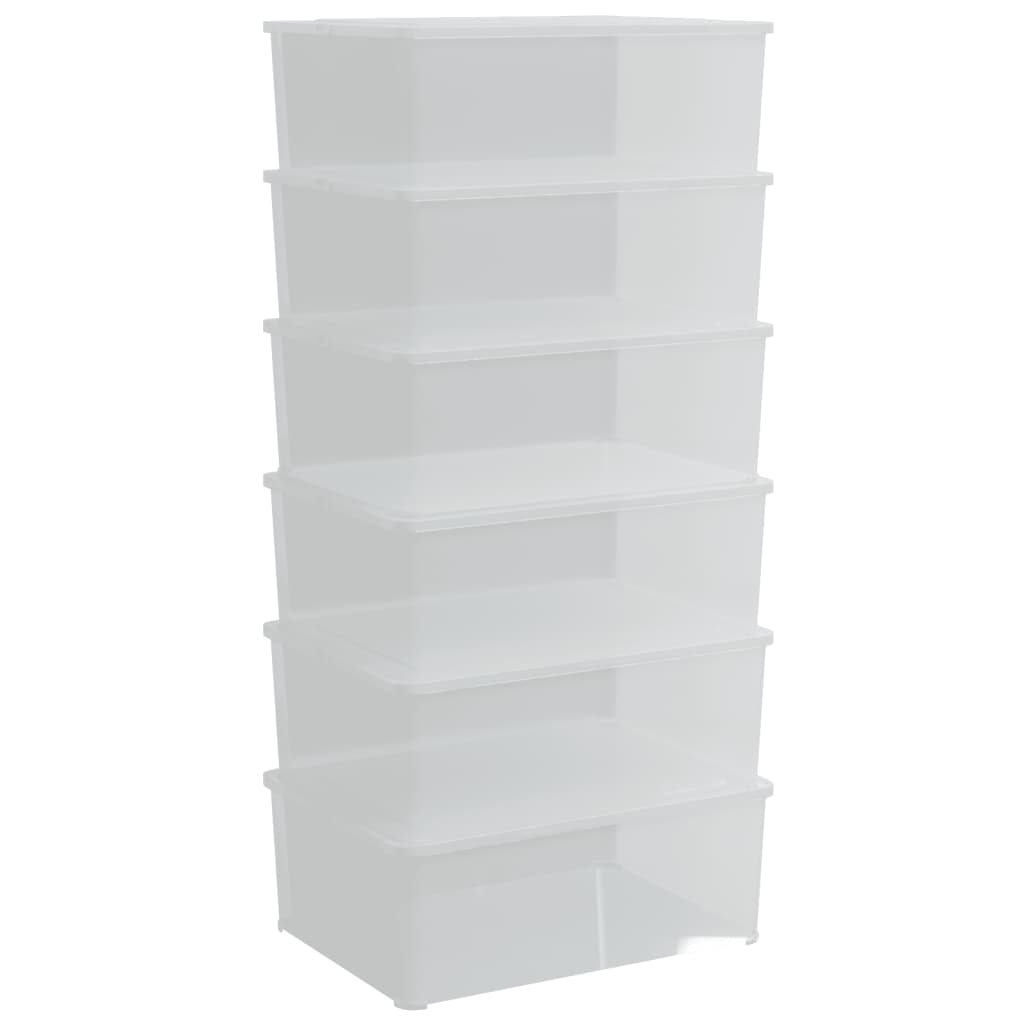 vidaXL Plastlådor 6 st 10 L stapelbara