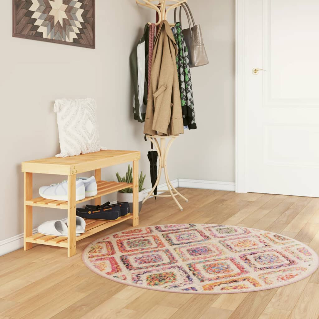 vidaXL Matta tvättbar flerfärgad Ø120 cm