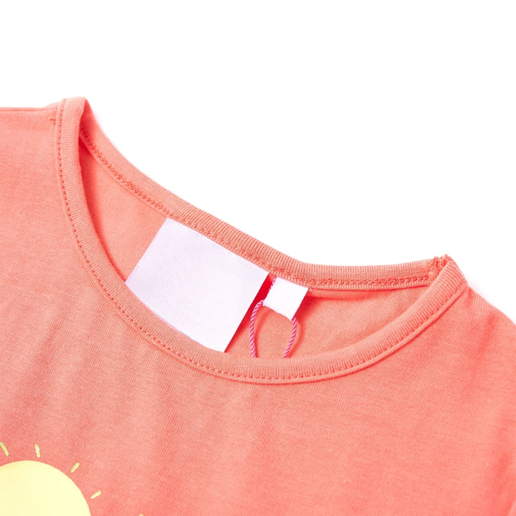 vidaXL T-shirt för barn korallröd 128