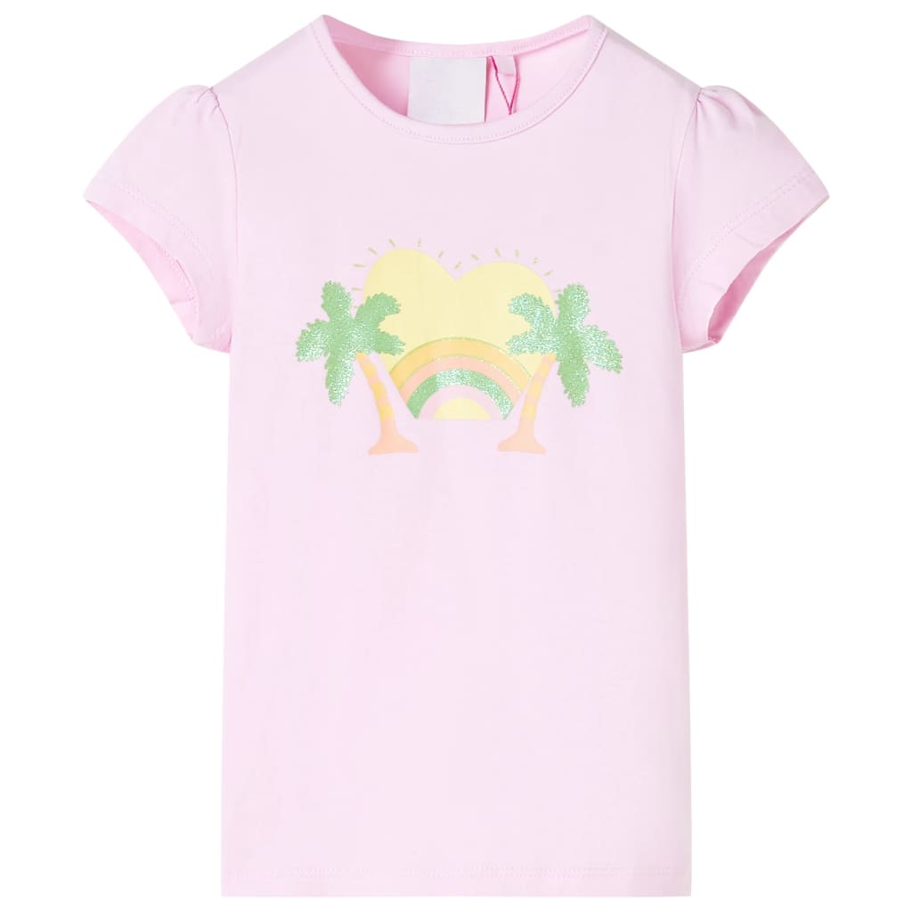 vidaXL T-shirt för barn ljusrosa 116