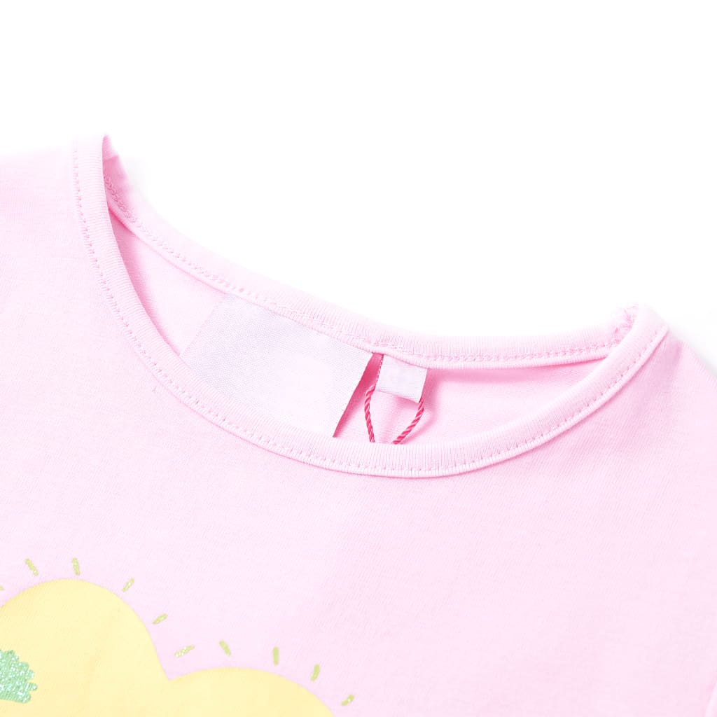 vidaXL T-shirt för barn ljusrosa 116