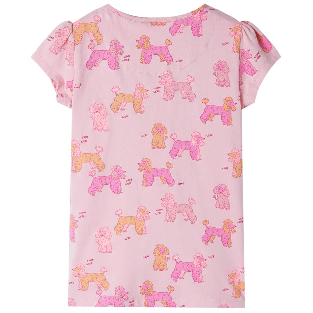 vidaXL Barnpyjamas med korta ärmar ljusrosa 92