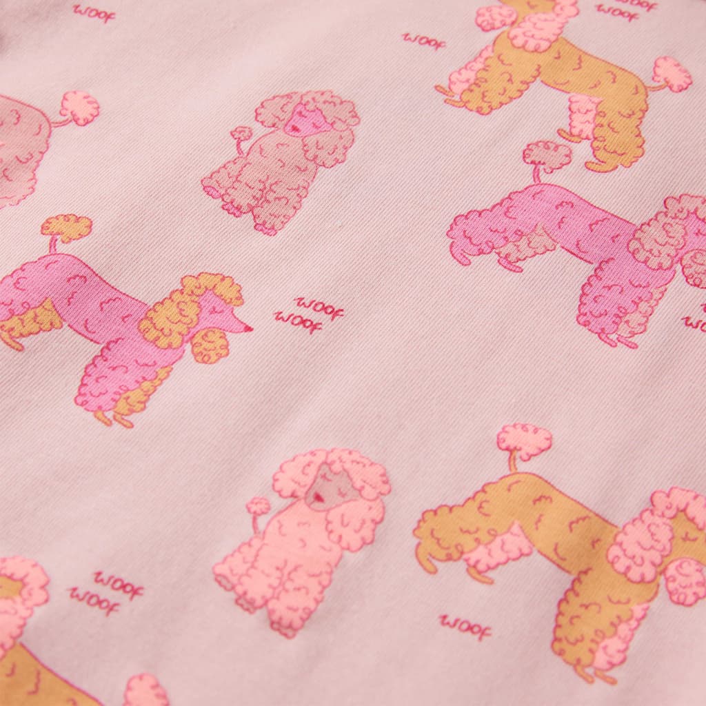 vidaXL Barnpyjamas med korta ärmar ljusrosa 92