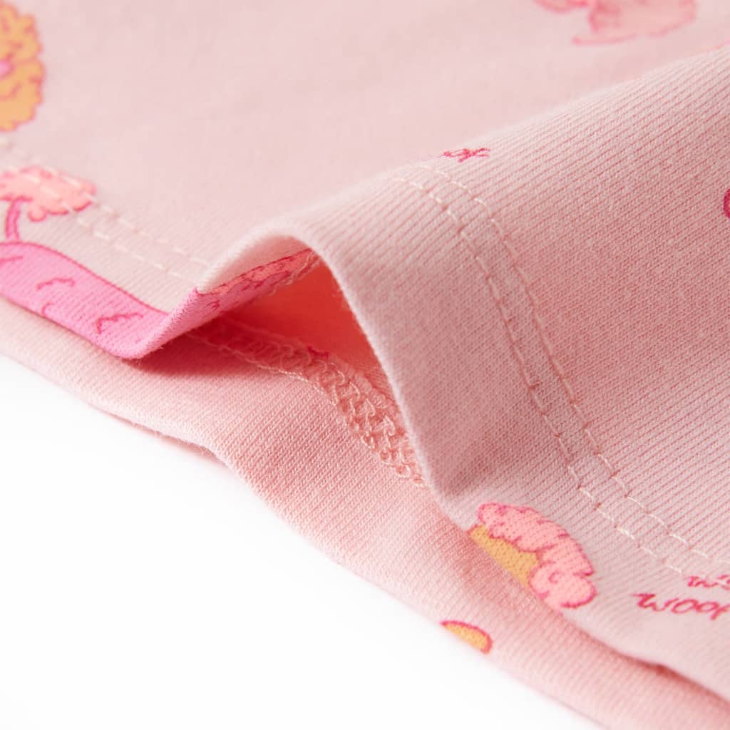 vidaXL Barnpyjamas med korta ärmar ljusrosa 92