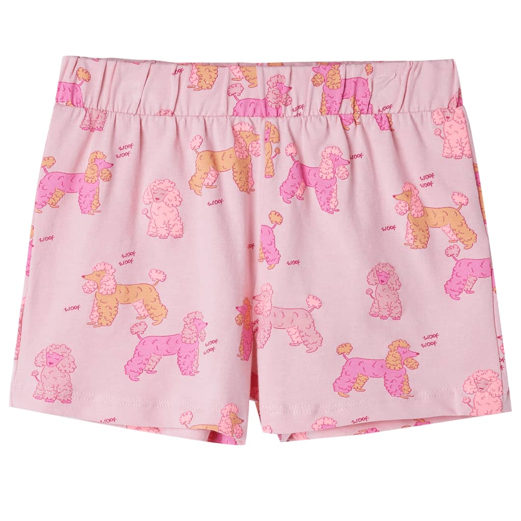 vidaXL Barnpyjamas med korta ärmar ljusrosa 92