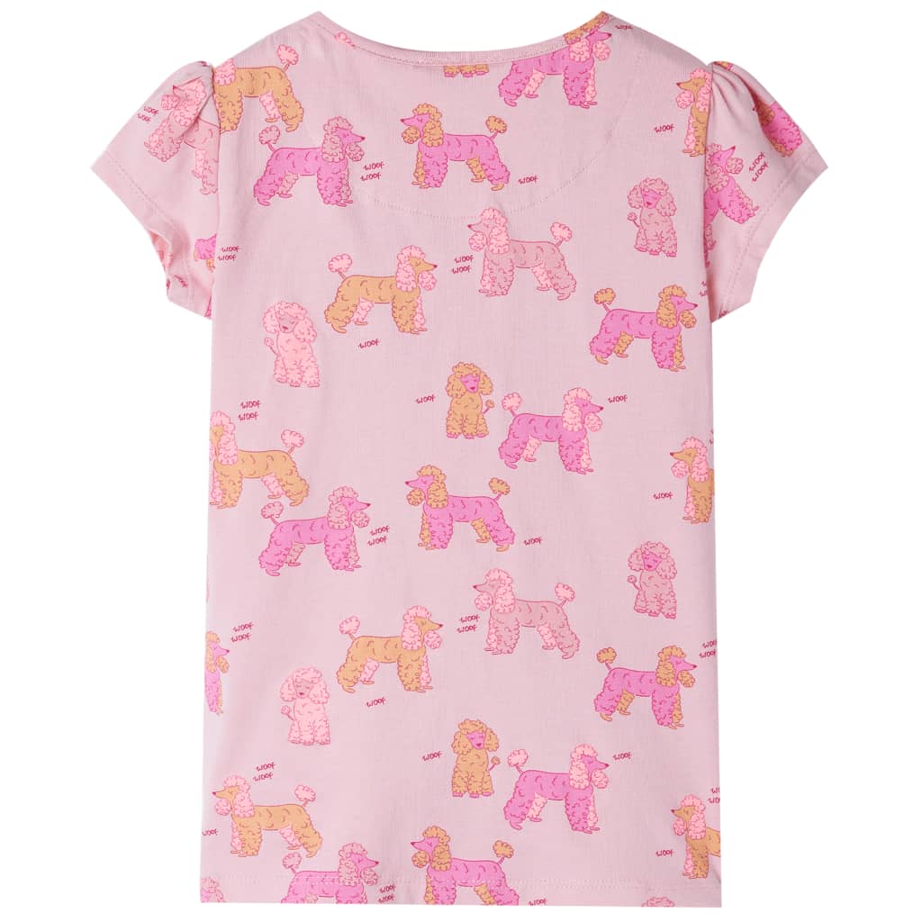 vidaXL Barnpyjamas med korta ärmar ljusrosa 104