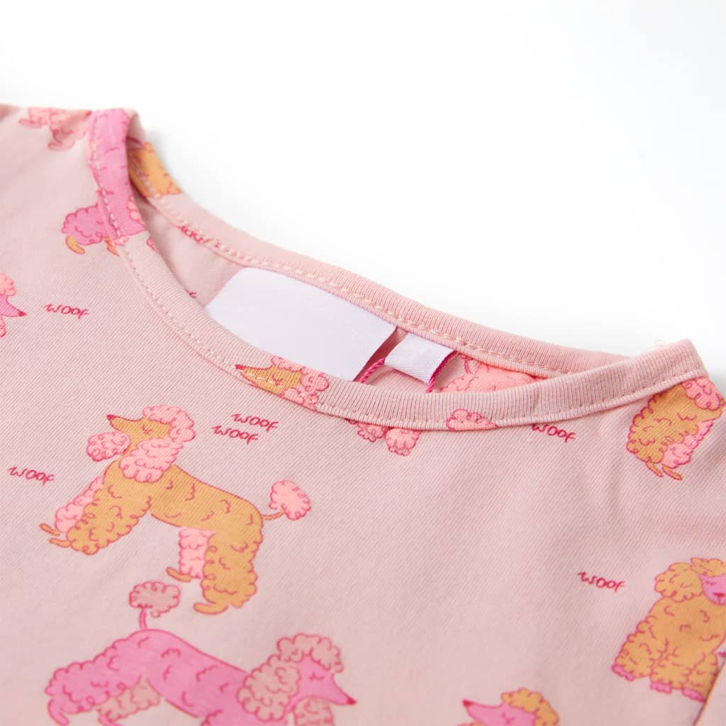 vidaXL Barnpyjamas med korta ärmar ljusrosa 104