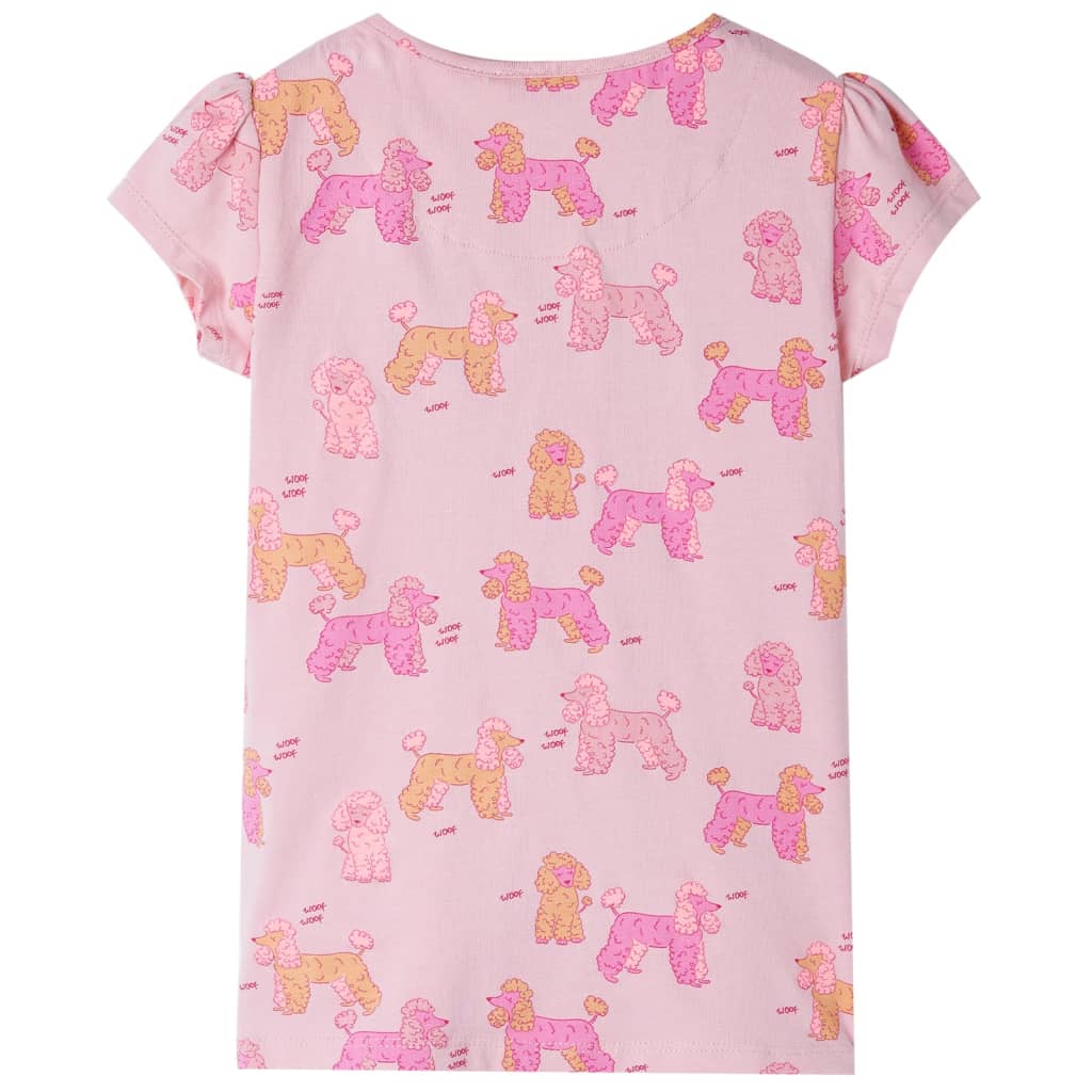 vidaXL Barnpyjamas med korta ärmar ljusrosa 128