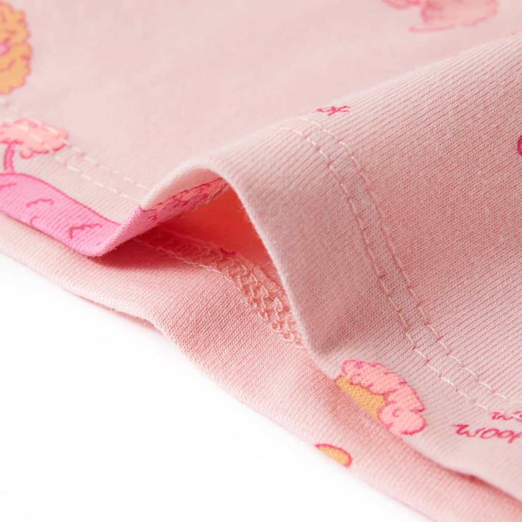 vidaXL Barnpyjamas med korta ärmar ljusrosa 128