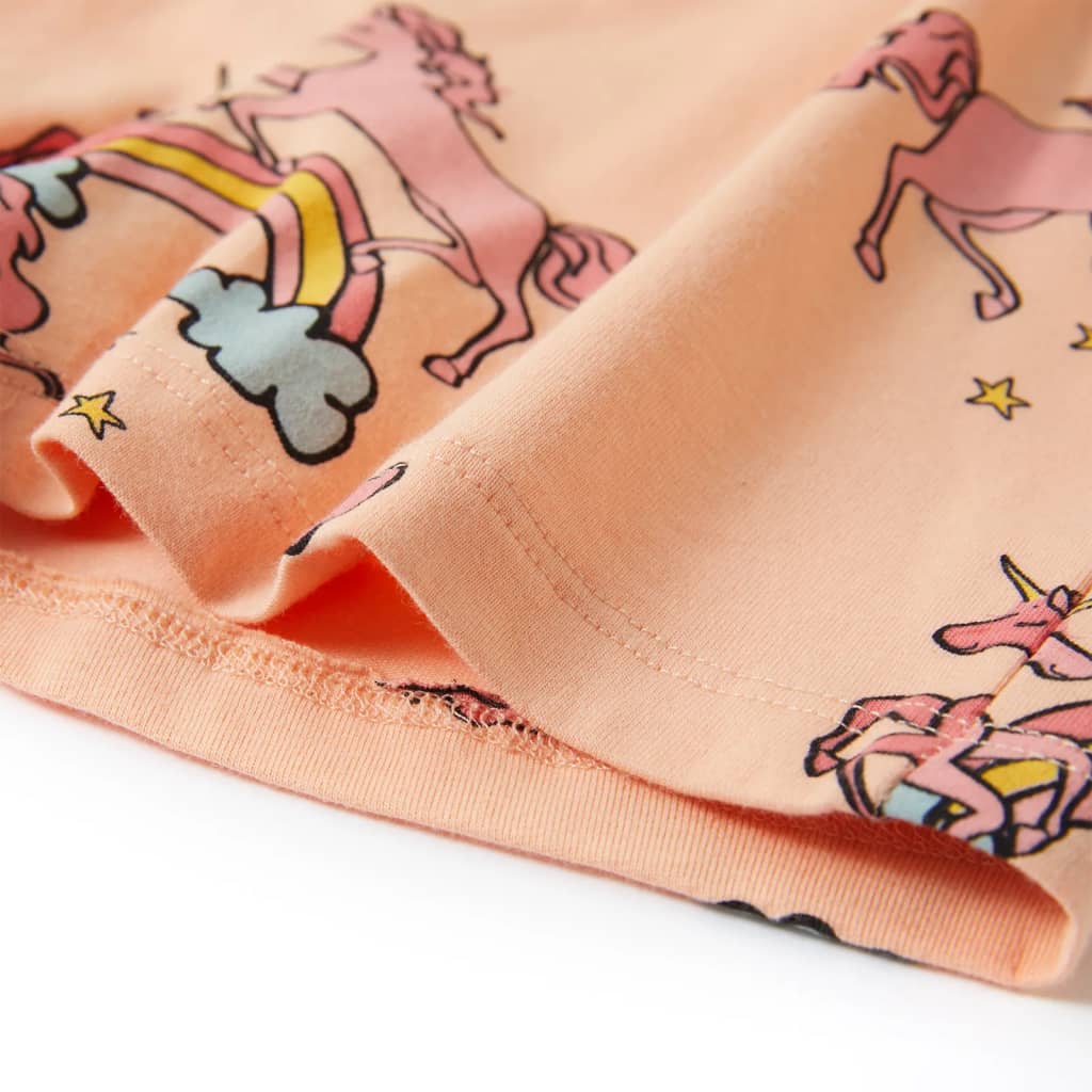 vidaXL Barnpyjamas med korta ärmar ljus orange 92