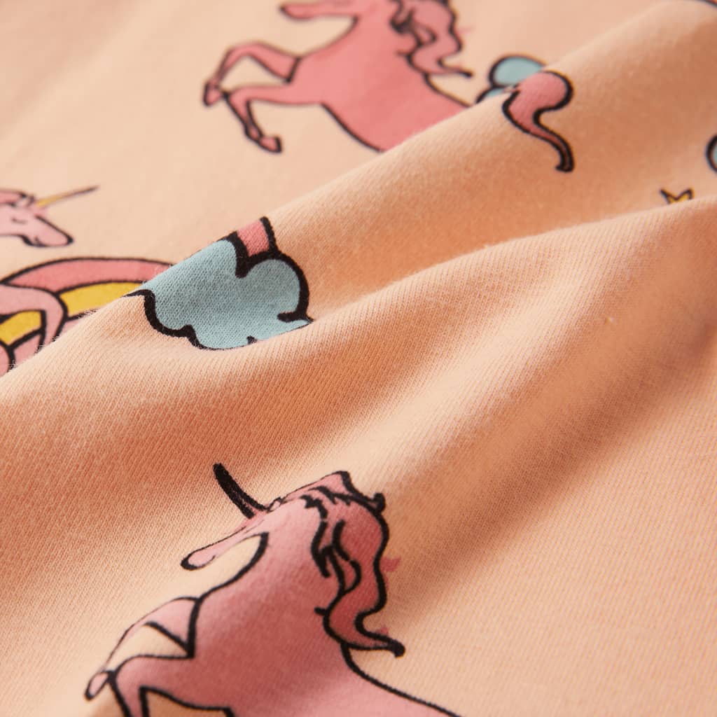 vidaXL Barnpyjamas med korta ärmar ljus orange 92