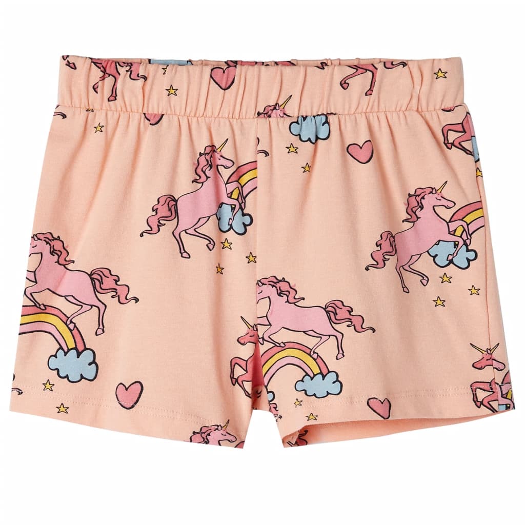 vidaXL Barnpyjamas med korta ärmar ljus orange 92