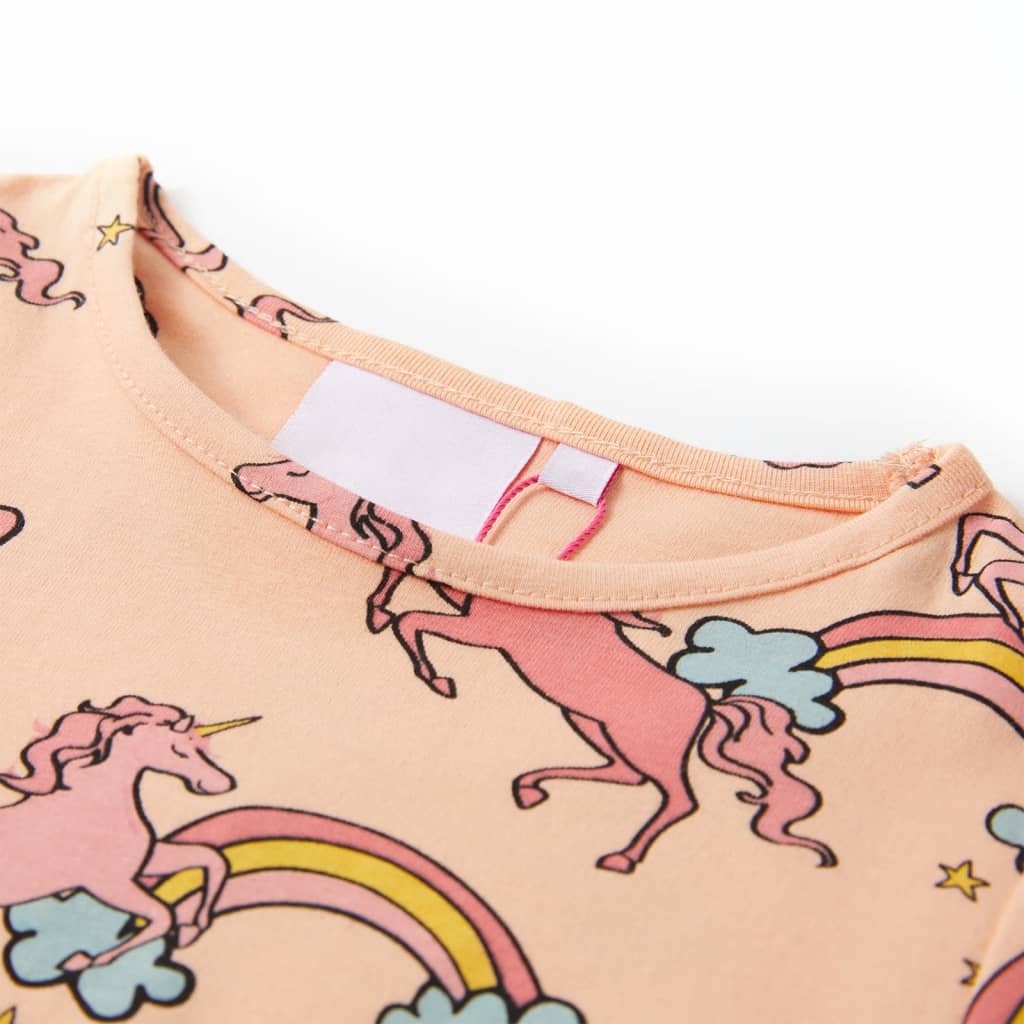 vidaXL Barnpyjamas med korta ärmar ljus orange 128