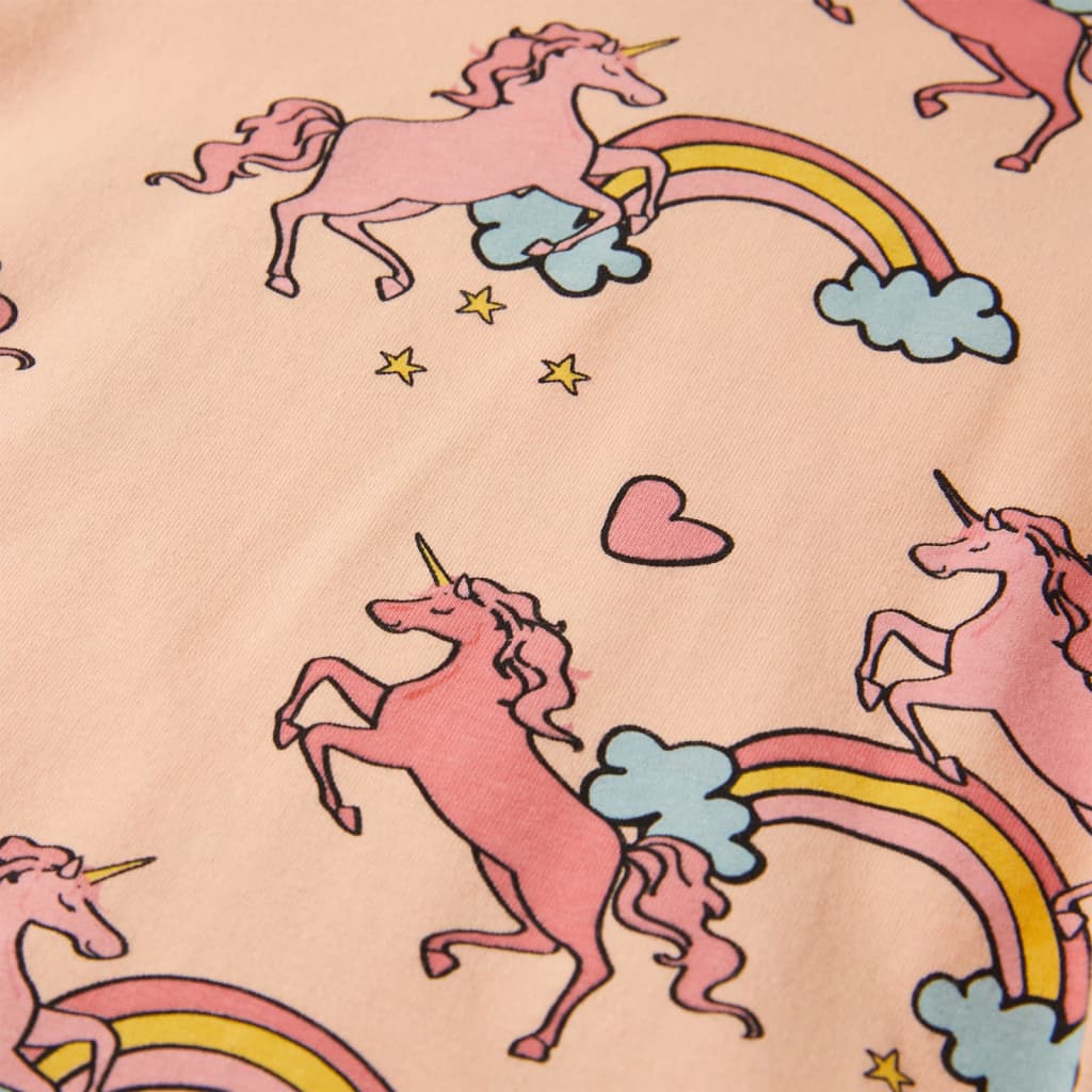 vidaXL Barnpyjamas med korta ärmar ljus orange 128