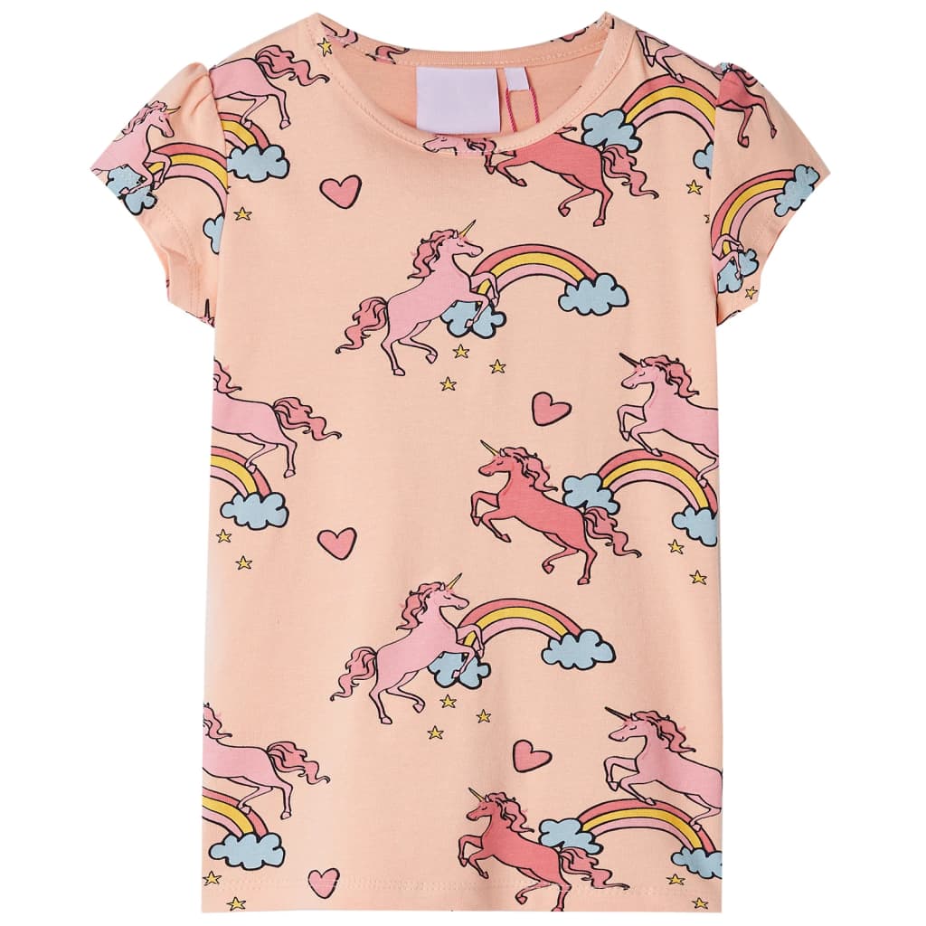 Barnpyjamas med korta ärmar ljus orange 140