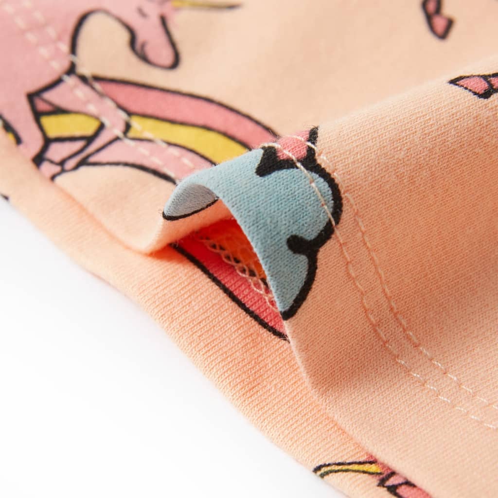 Barnpyjamas med korta ärmar ljus orange 140