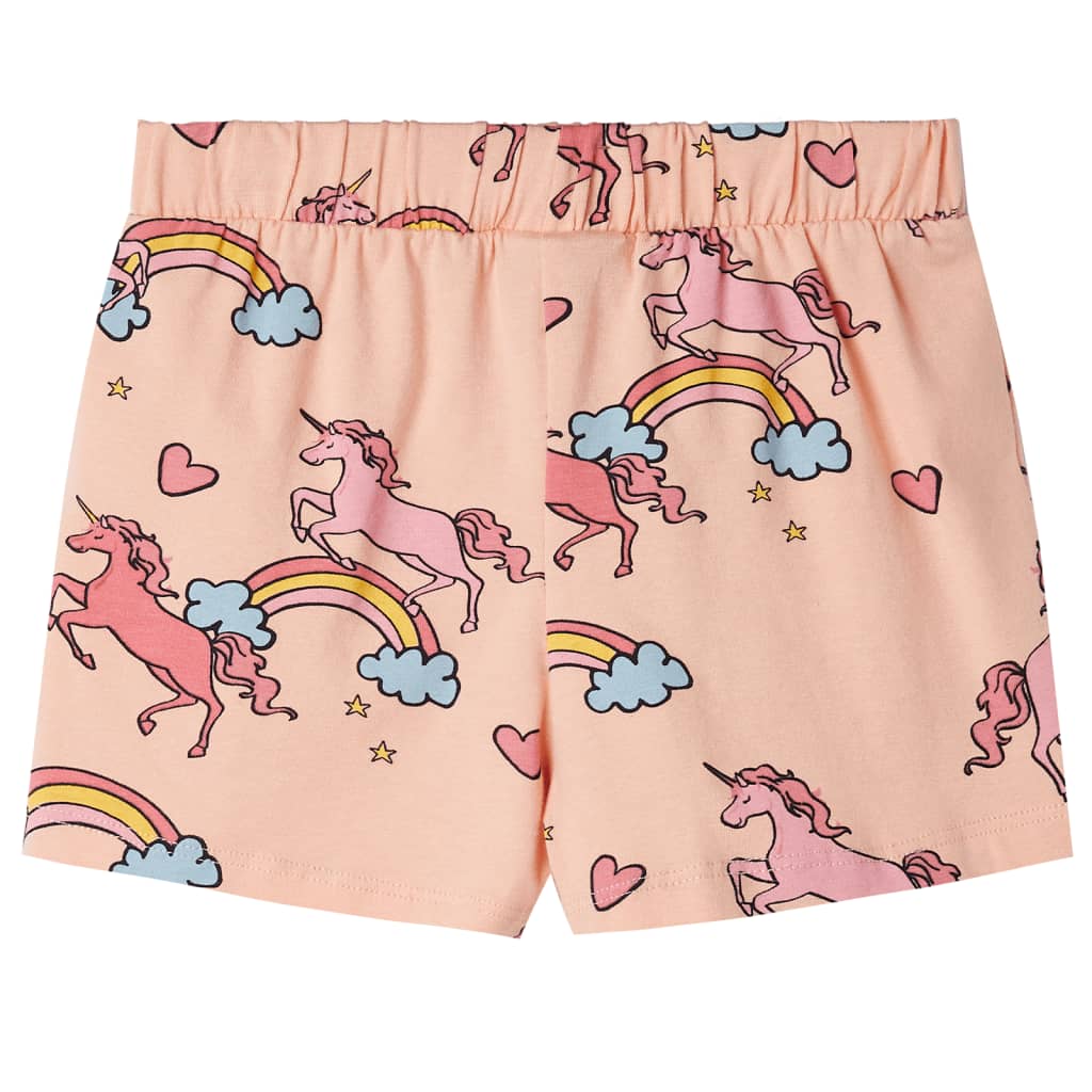 Barnpyjamas med korta ärmar ljus orange 140