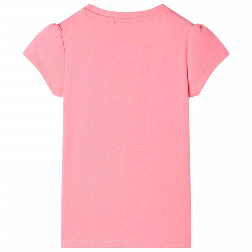 vidaXL T-shirt för barn neonrosa 92