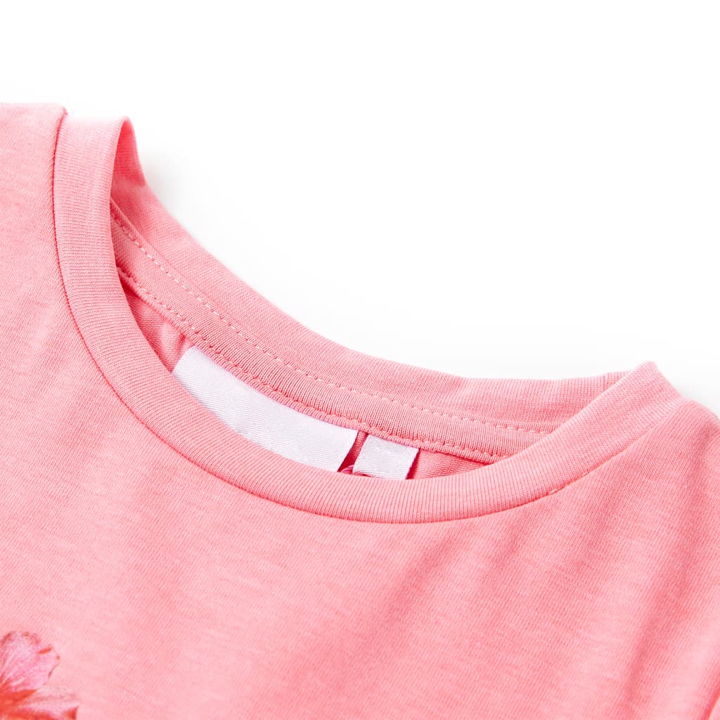 vidaXL T-shirt för barn neonrosa 116