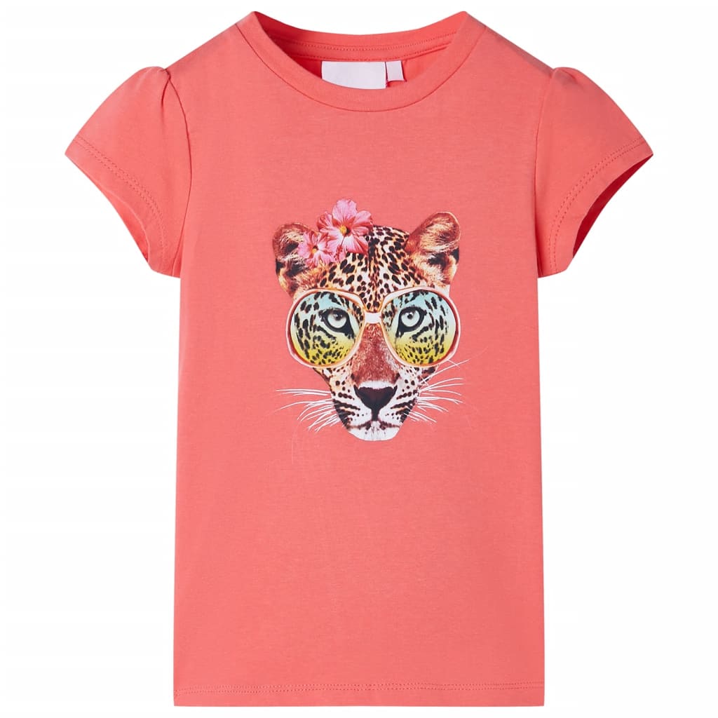 vidaXL T-shirt för barn korall 128