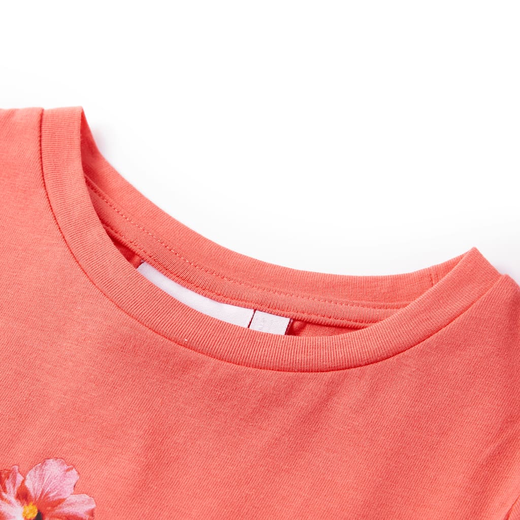 vidaXL T-shirt för barn korall 128