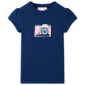 vidaXL T-shirt för barn marinblå 116
