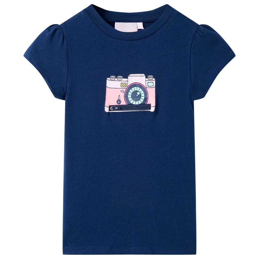 vidaXL T-shirt för barn marinblå 116