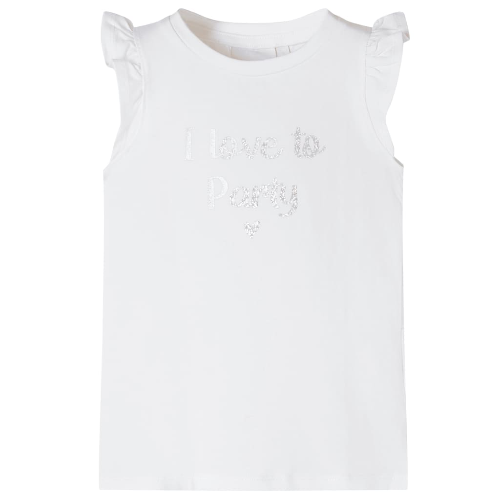 vidaXL T-shirt med volangärmar för barn vit 116