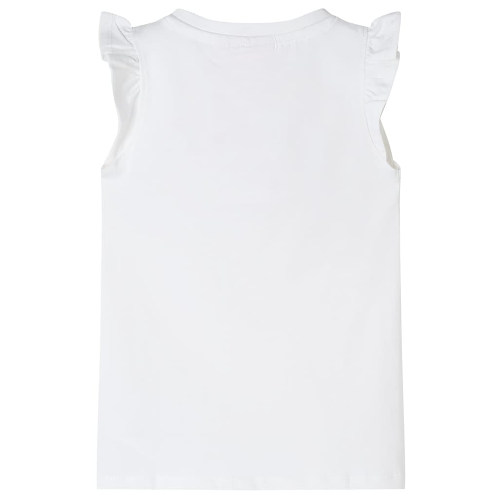 vidaXL T-shirt med volangärmar för barn vit 116