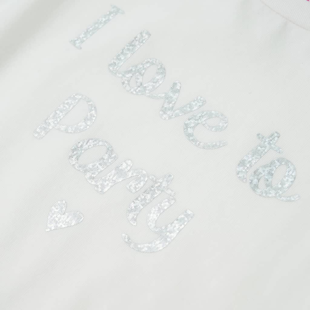 vidaXL T-shirt med volangärmar för barn vit 116