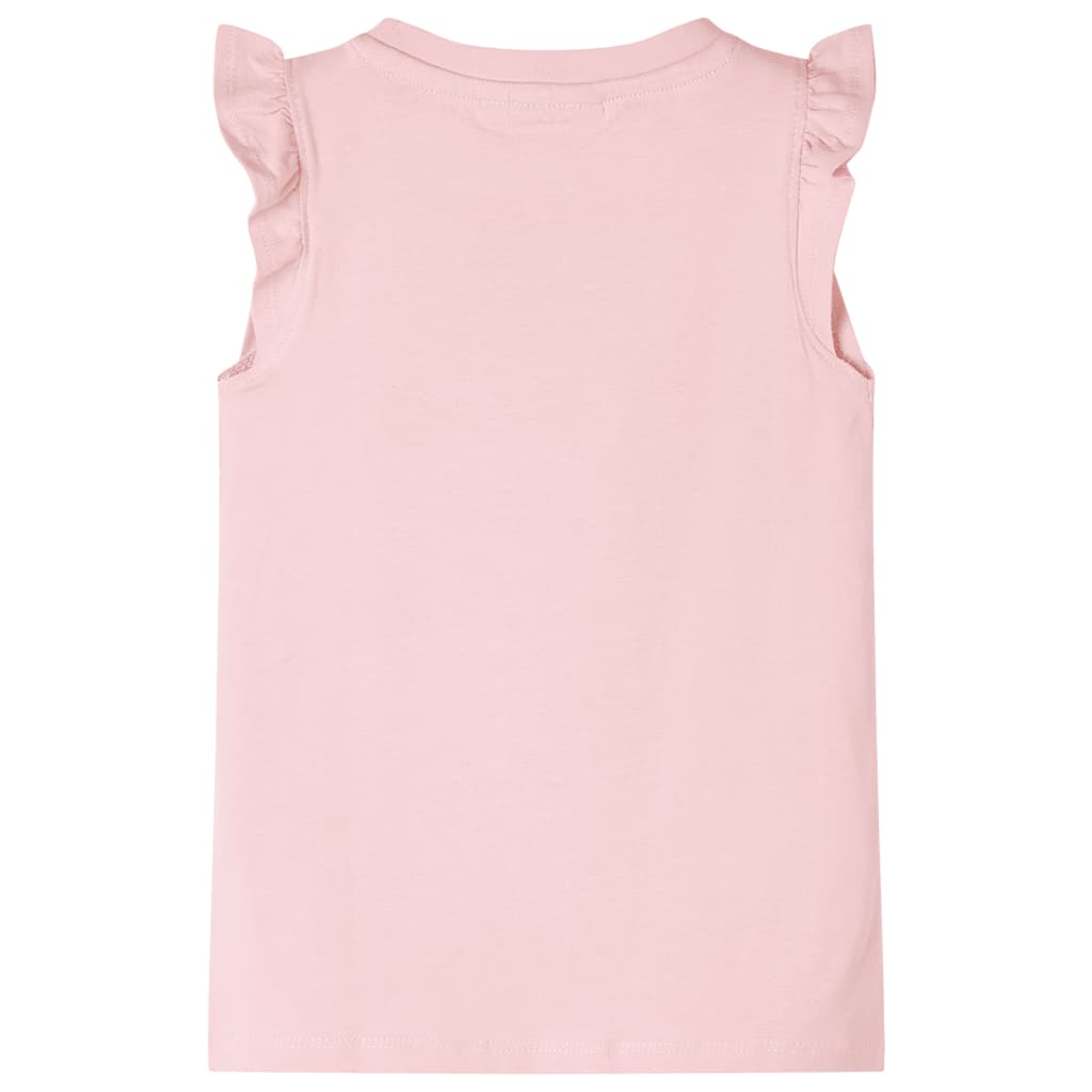 vidaXL T-shirt med volangärmar för barn ljusrosa 104