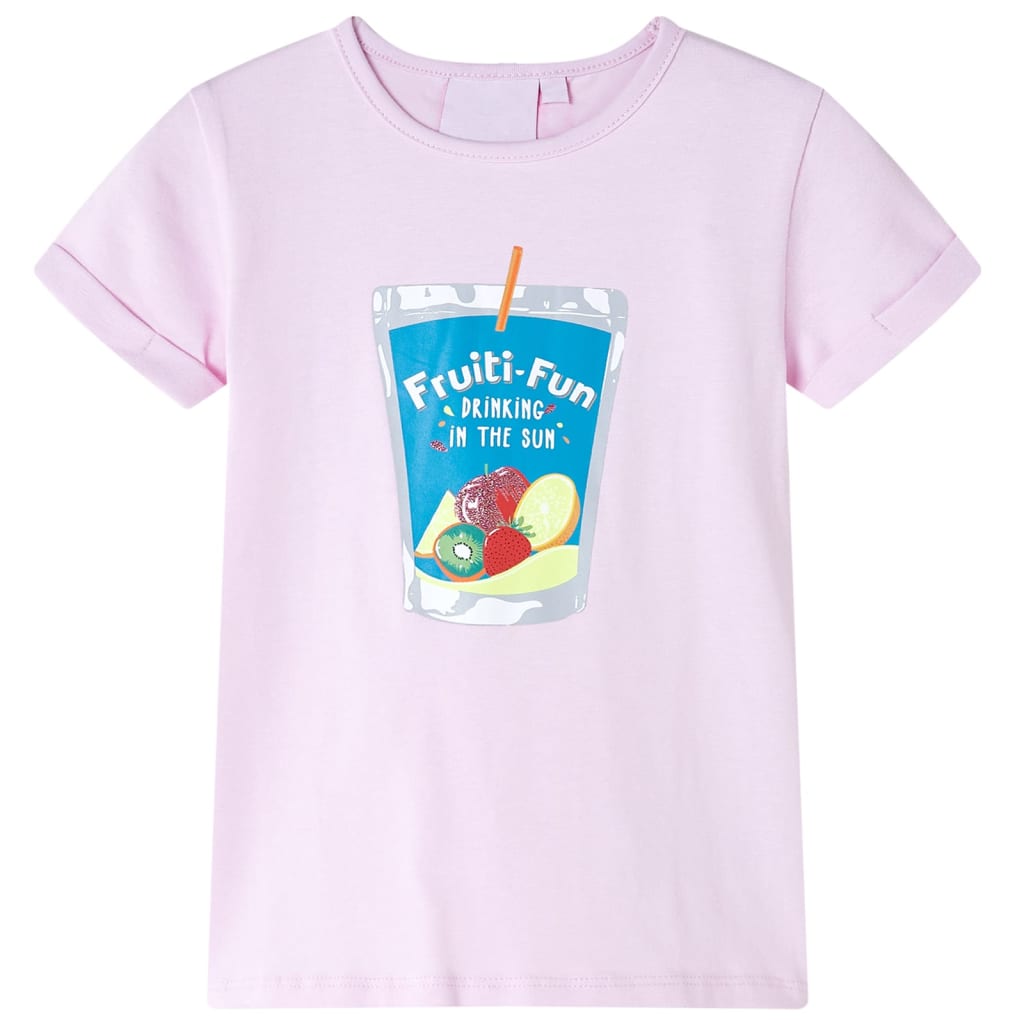 vidaXL T-shirt för barn mild rosa 116