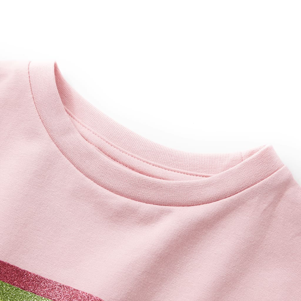 vidaXL Barnklänning med dragsko ljus rosa 104