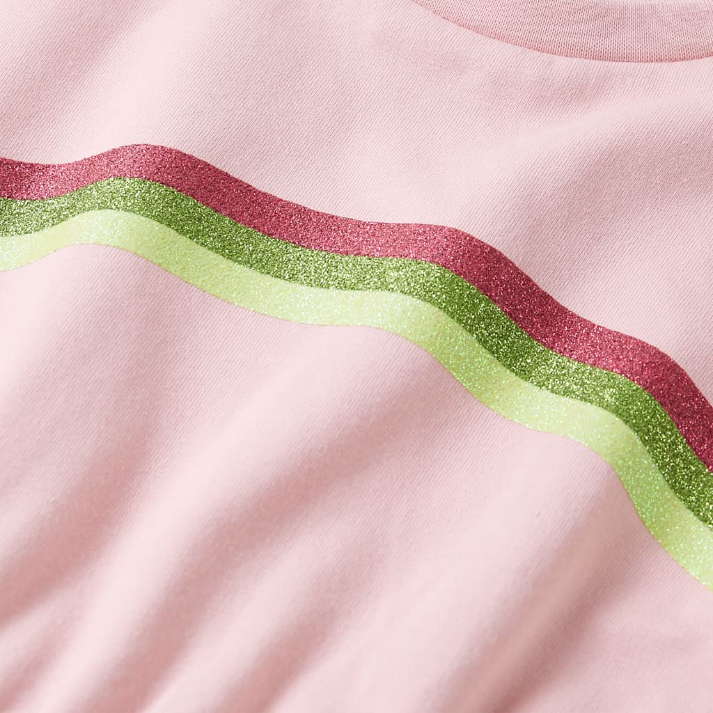 vidaXL Barnklänning med dragsko ljus rosa 104