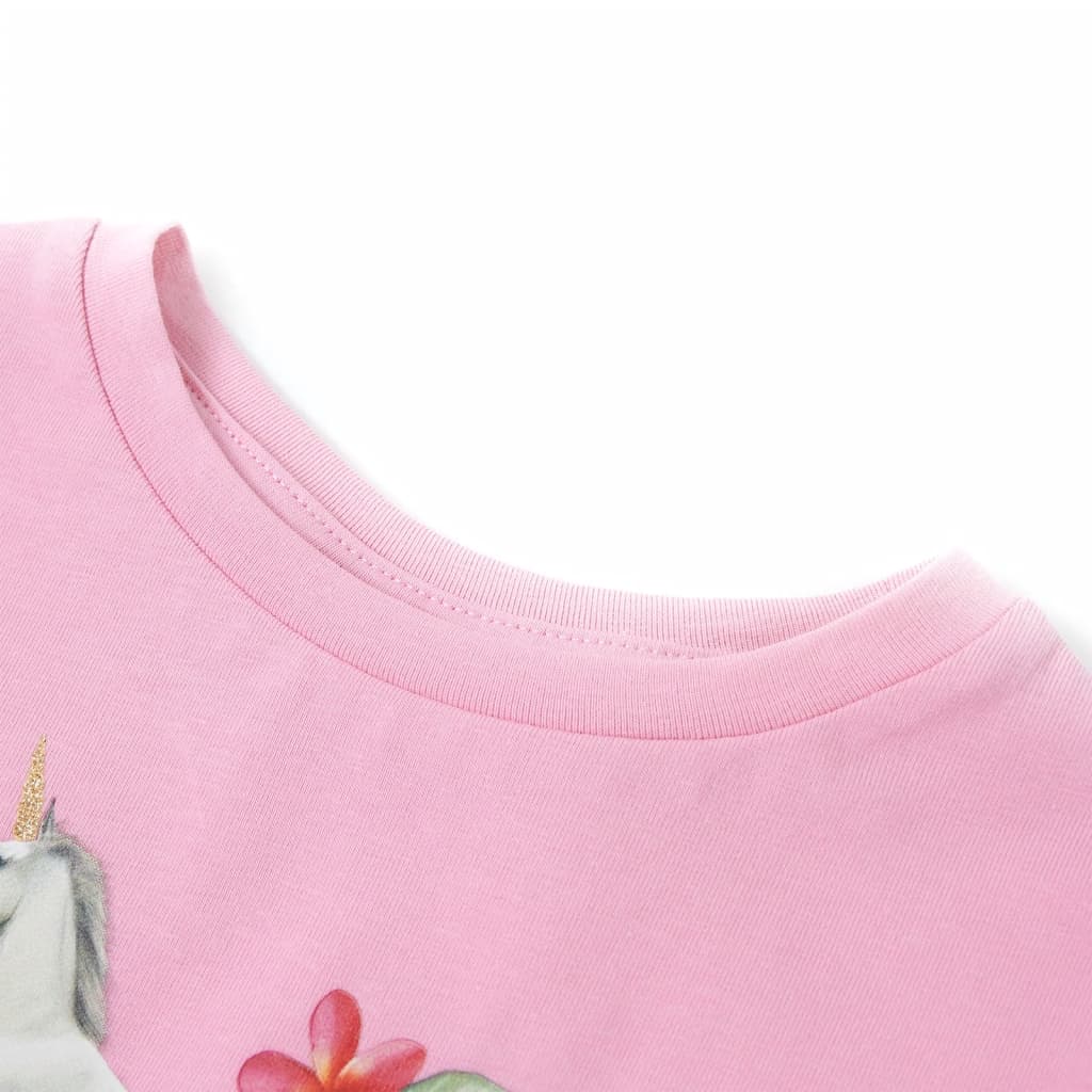 vidaXL T-shirt med korta ärmar för barn ljus rosa 116
