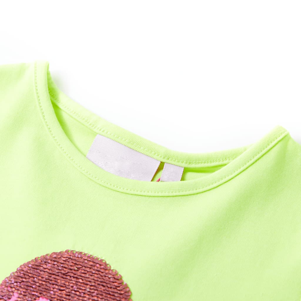 vidaXL Kids'T-shirt Neon Yellow 140 Yellow 116
