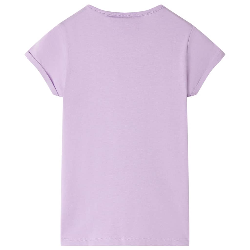 vidaXL T-shirt för barn ljus lila 104