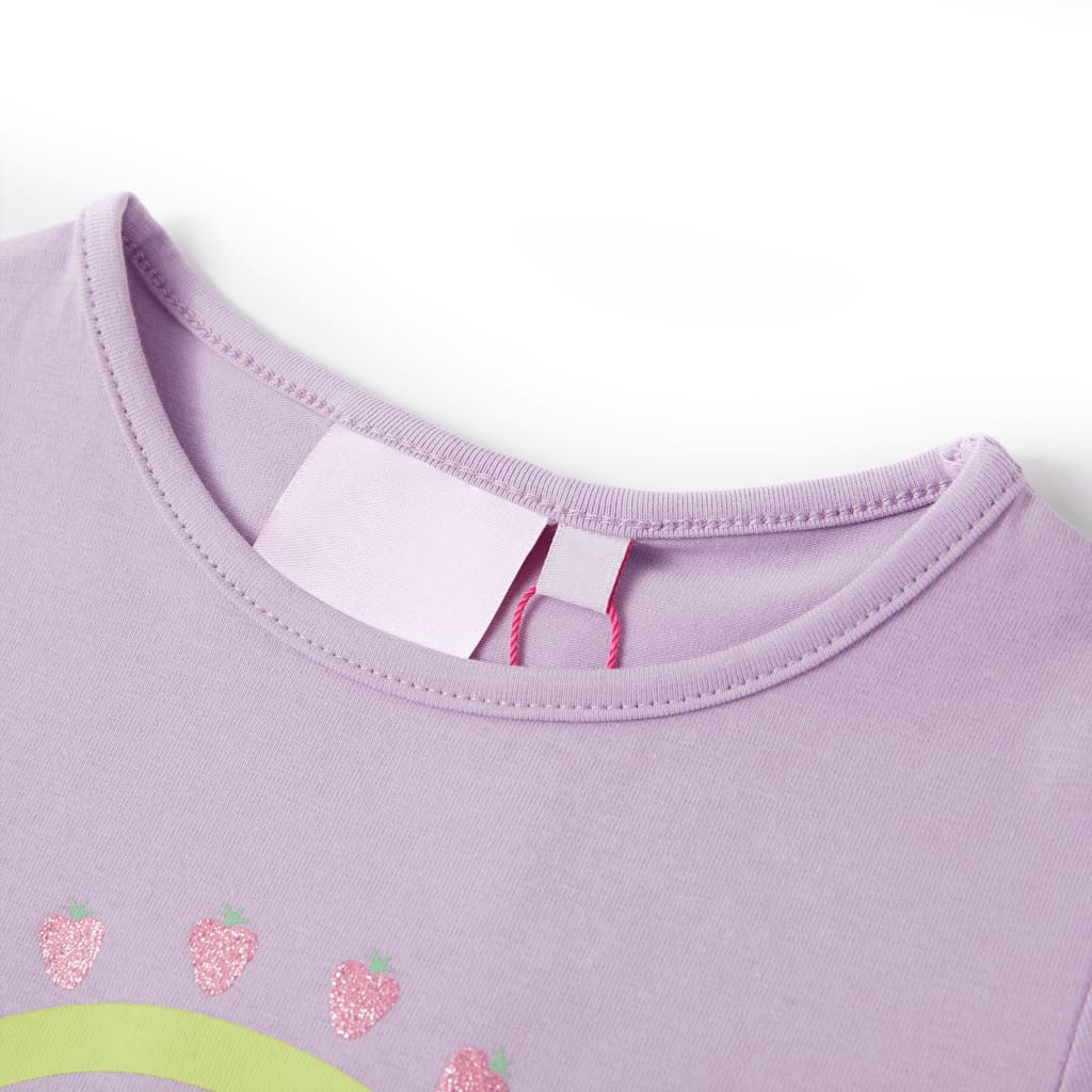 vidaXL T-shirt för barn ljus lila 104