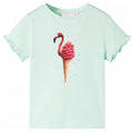 vidaXL T-shirt för barn ljus mintgrön 128
