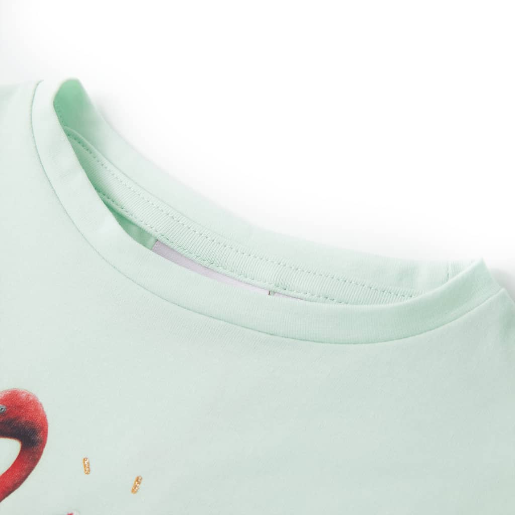 vidaXL T-shirt för barn ljus mintgrön 128