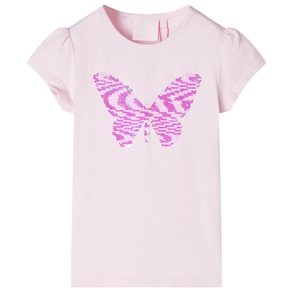 T-shirt med formade ärmar för barn mjuk rosa 116
