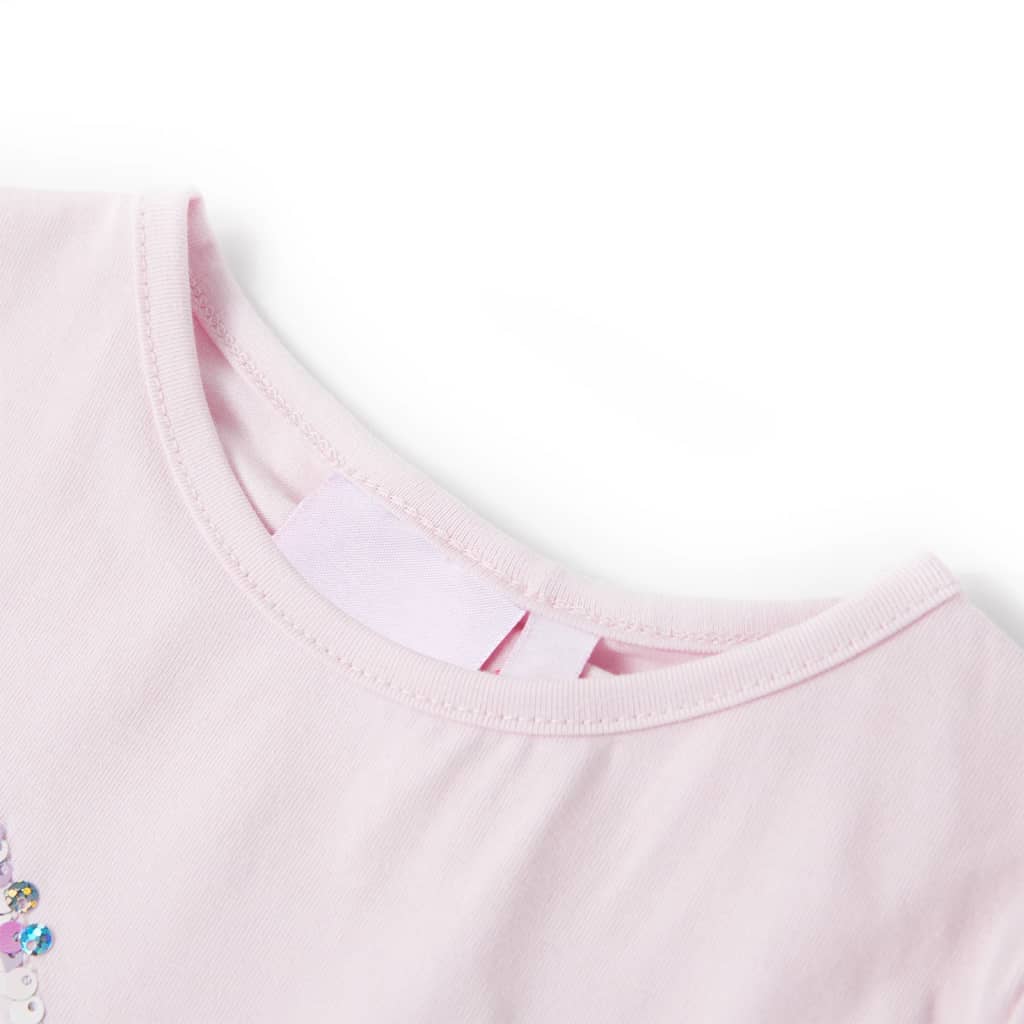 T-shirt med formade ärmar för barn mjuk rosa 116