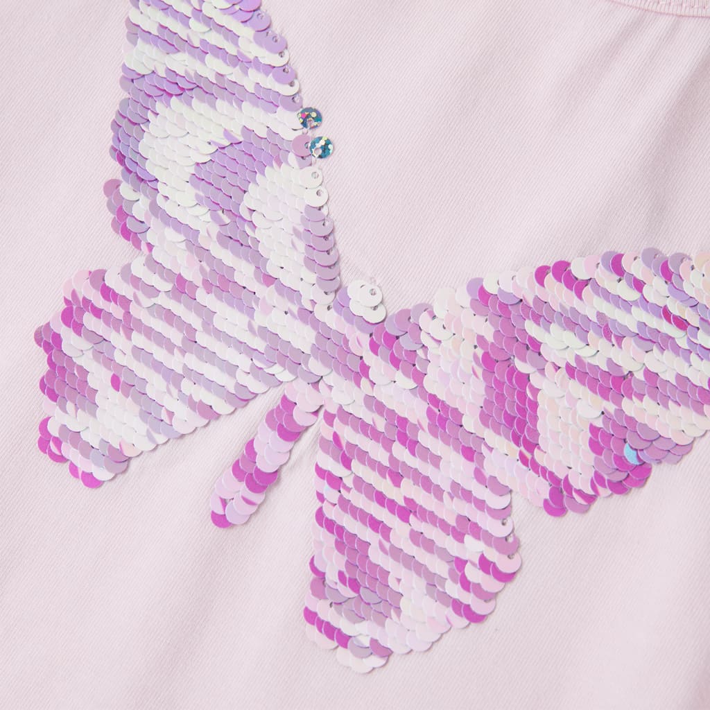 T-shirt med formade ärmar för barn mjuk rosa 116
