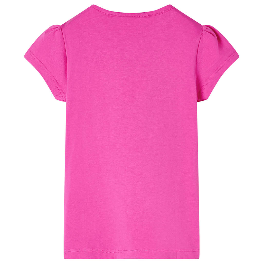 vidaXL T-shirt med formade ärmar för barn mörkrosa 104