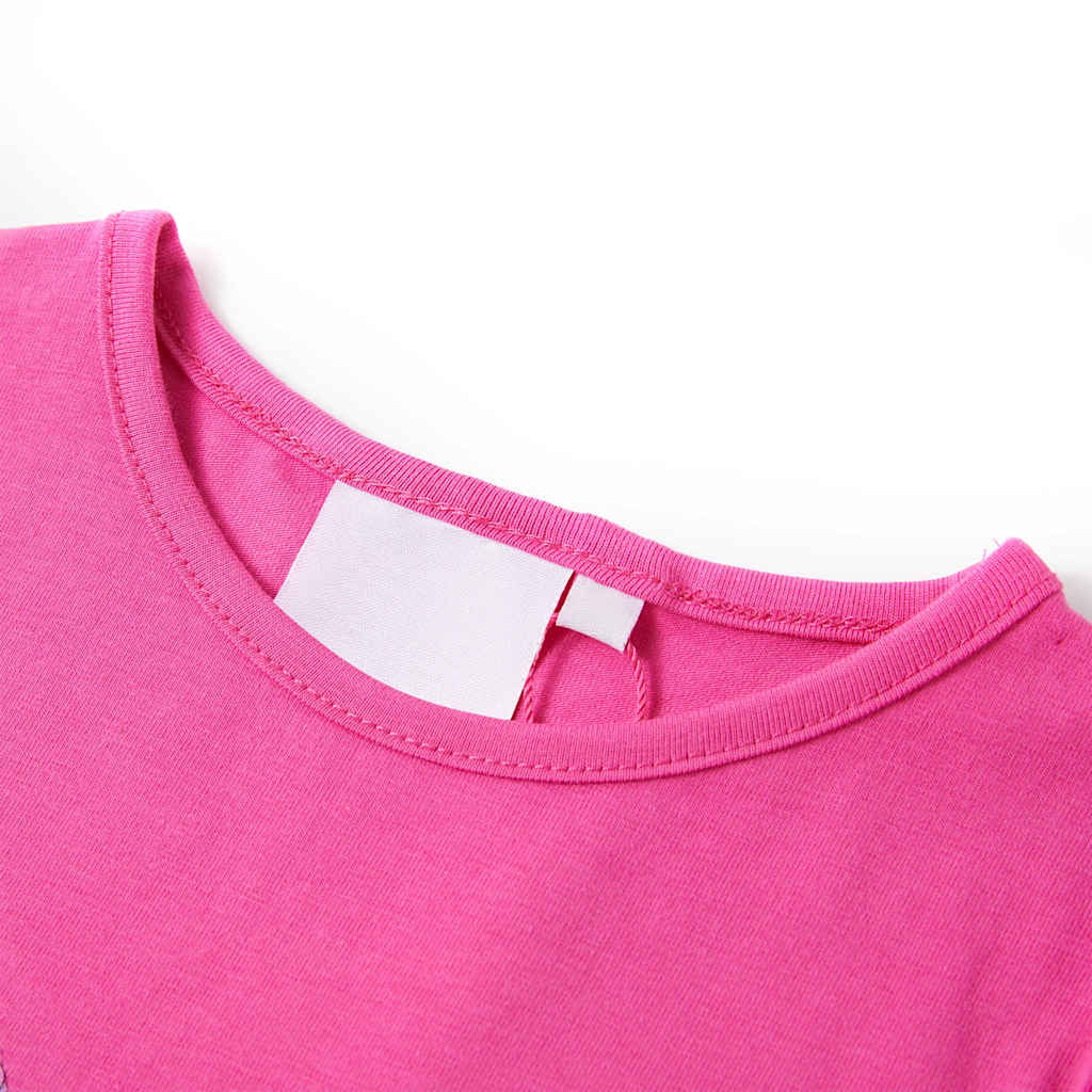 vidaXL T-shirt med formade ärmar för barn mörkrosa 104